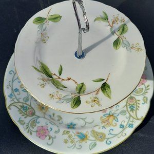 Vintage 2-Tier China Serving Set